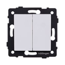Выключатель 2-клавишный 10А/250В, белый Kollinger REA-S-007WH для Aspekt, Eleganz, Reflex - Kollinger