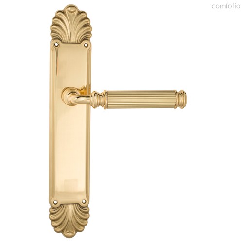 Дверная ручка Venezia Mosca на планке PL87 полированная латунь - Venezia Collezione