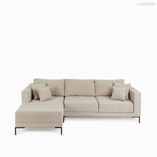 Угловой диван Newton левосторонний 288, цвет бежевый/черный - Cosmo Red