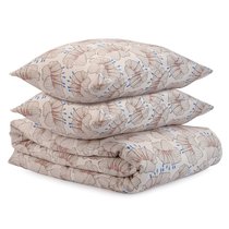 Комплект постельного белья из сатина с принтом 'Цветы' из коллекции Prairie, 150х200 см - Tkano