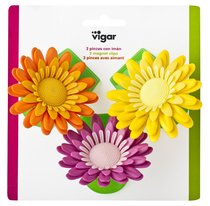 Зажимы для пакетов в комплекте 3 шт FLOWER POWER* (коробка 12 шт.) - Vigar