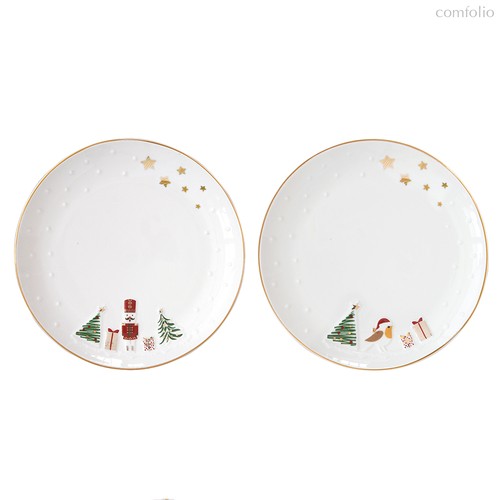 Набор десертных тарелок Let it snow, Nutcracker & Bird, ?16 см, 2 шт. - Easy life