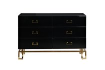 Комод черный 6 ящиков 120x42x82см - Garda Decor