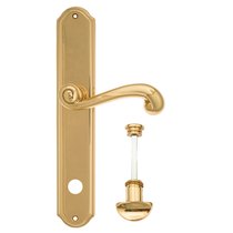 Дверная ручка Venezia Carnevale WC-2 на планке PL02 полированная латунь - Venezia Collezione