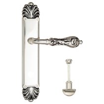 Дверная ручка Venezia Monte Cristo WC-2 на планке PL87 натуральное серебро + черный