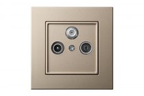 Розетки и выключатели: Розетка SAT-TV-R проходная, шампань, Classic - Kanlux