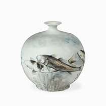 Ваза Denyse Wide высота 29, цвет белый/черный - Cosmo