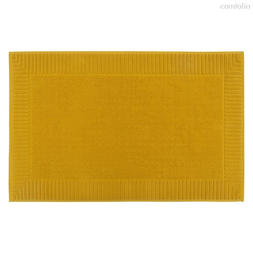 Коврик для ванной с фактурным бортиком цвета охры из коллекции Essential, 50х80 см - Tkano