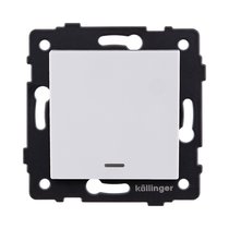 Выключатель 1-клавишный перекрестный 10А/250В с LED подсветкой, белый Kollinger REA-S-015WH для Aspekt, Eleganz, Reflex - Kollinger