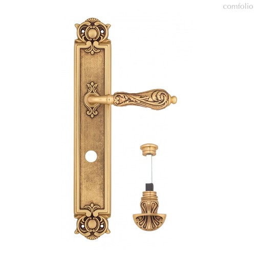 Дверная ручка Venezia Monte Cristo WC-4 на планке PL97 французское золото + коричневый - Venezia Collezione