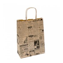 Пакет с ручками "Газета", 26+14*32 см, крафт-бумага, 250 шт/уп, Garcia de PouИспания - Garcia De Pou