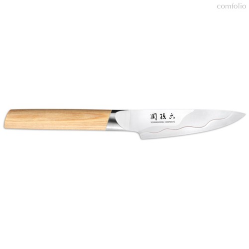 Нож овощной KAI Магороку Композит 9 см, два сорта стали, ручка светлое дерево - Kai