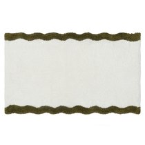 Коврик для ванной с кантом оливкового цвета из коллекции Trendy Ruffles, 50x80 см - Tkano