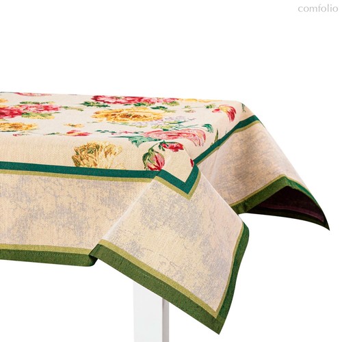 Скатерть-наперон Mix&Match Home Королевский пион 100х100 см, гобелен, бежевая - Mix&Match