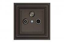 Розетки и выключатели: Розетка SAT-TV-R проходная, коричневая матовая, Classic - Kanlux