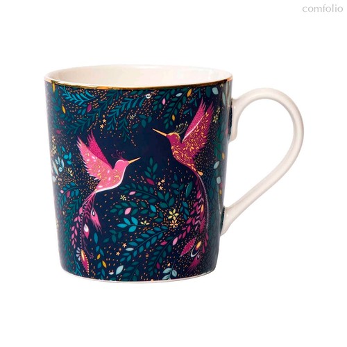Кружка Portmeirion Сара Миллер Райская птичка-колибри 340 мл, фарфор, темно-синяя - Portmeirion