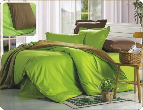 Комплект постельного белья OD-21, цвет зеленый, Семейный - Valtery