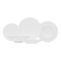 Сервиз столовый Decor de table Плиссе на 6 персон 20 предметов, фарфор костяной, п/к - Decor De Table