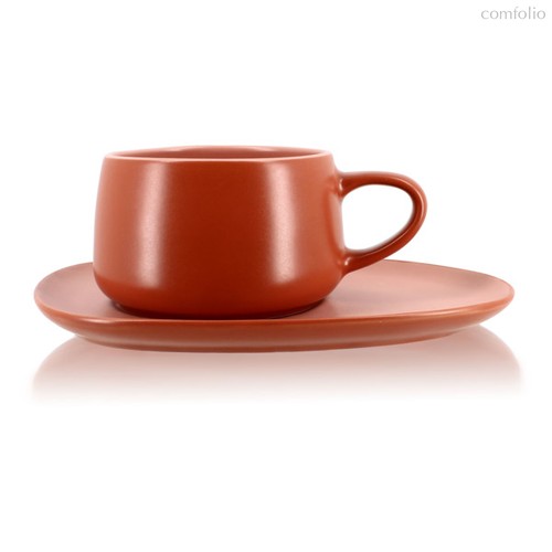 Чашка чайная с блюдцем OGO Outo 300 мл, керамика, красная - OGO