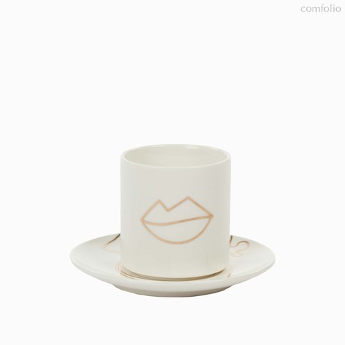 Чайная пара Mouth Cup, цвет белый/золотой - Cosmo
