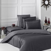 Постельное белье Karna Loft, однотонное, цвет темно-серый, 1.5-спальный - Bilge Tekstil