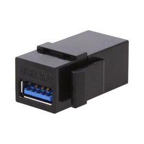 Вставка Keystone с разъемом USB A DATA F-F 147403 BK, черный - Rikett