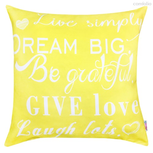 Чехол для декоративной подушки "Dream big", 43х43 см, P702-9870/1, цвет желтый, 43x43 - Altali