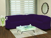 Чехол на диван угловой правосторонний "BULSAN" 2+3 посадочных мест, цвет фиолетовый - Bulsan