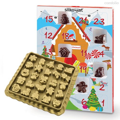 Форма для приготовления конфет Xmas Countdown, 39 х 23 х 3,5 см, силиконовая - Silikomart