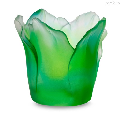Подсвечник Decor de Table Pate de Verre Cristal Мак 8 см, хрустальное тесто, темно-зеленый, п/к - Decor De Table