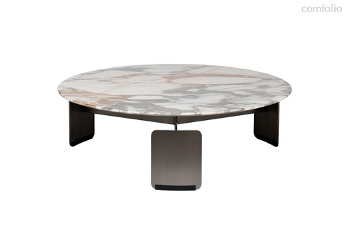 Стол журнальный, мрамор Арабескато Корчия (Arabescato Corchia) d90x28см - Garda Decor