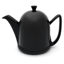 Чайник заварочный Bredemeijer Manto c фильтром, 1 л, керамика, в стальном черном корпусе, черный - Bredemeijer