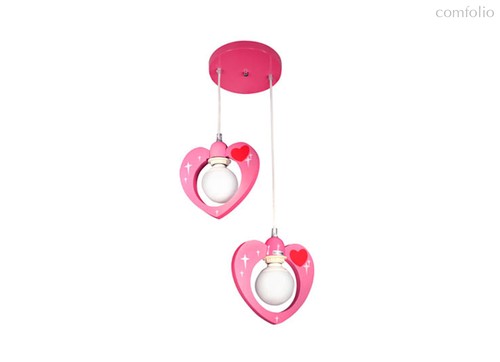 Donolux BABY подвесной светильник, сердечки, декор розового цвета, шир 40см, выс 100см, 2хЕ27 40W, а - Donolux