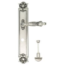 Дверная ручка Venezia Olimpo WC-2 на планке PL97 натуральное серебро + черный - Venezia Collezione