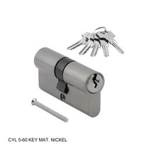 Ключевой цилиндр CYL 5-60 KEY MAT. NICKEL (Мат. никель) - Rush