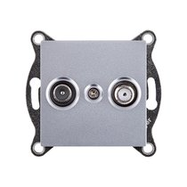 Розетка двойная TV (мама) + спутниковая SAT, серый Kollinger REA-035GY для Aspekt, Eleganz, Reflex - Kollinger