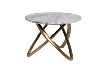 Стол журнальный натур. белый мрамор d70x50см - Garda Decor