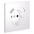 Накладка для розетки с заземлением и защитными шторками, с USB A+A, S70 белый матовый - Voltum