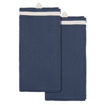 Набор из двух кухонных полотенец саржевого плетения темно-синего цвета из коллекции Essential, 50х70 см - Tkano