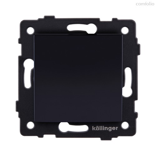 Выключатель 1-клавишный перекрестный 10А/250В, изогнутый, черный Kollinger REA-R-006BK для Aspekt, Eleganz, Reflex - Kollinger