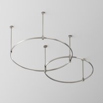 Готовая конструкция круглая двухровневая D800мм + D650мм на жестких подвесах Medium без светильников и блока питания, платина - Maytoni