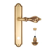 Дверная ручка Venezia Florence WC-4 на планке PL87 французское золото + коричневый