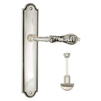 Дверная ручка Venezia Monte Cristo WC-2 на планке PL98 натуральное серебро + черный - Venezia Collezione