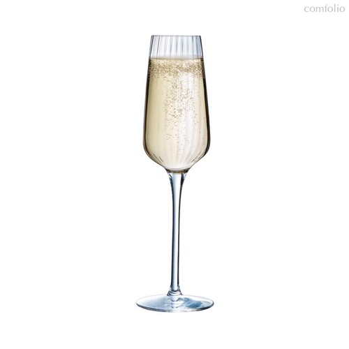 Бокал-флюте для шампанского 210 мл хр. стекло "Симметрия" Optical d 7,5 см h24 см Chef&Sommelier [6] - Chef&Sommelier