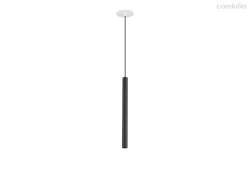 LED Uno светильник встраиваемый, 5Вт, D26хH350 мм, корпус черный RAL9005, основание белое RAL9003, 400Лм, 28°, 3000К, IP20, Ra80, черный провод L:=2м, блок питания в комплекте - Donolux