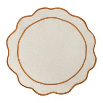 Салфетка под приборы Anemone из коллекции Trendy Ruffles, ?38 см, карри - Tkano