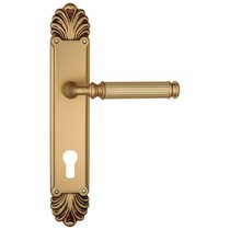 Дверная ручка Venezia Mosca CYL на планке PL87 французское золото - Venezia Collezione