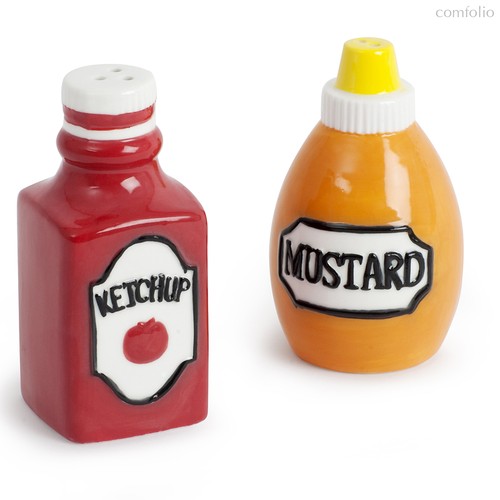 Солонка и перечница Ketchup & Mustard, цвет красный - Balvi