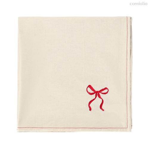 Скатерть Fancy Bows бежевого цвета из коллекции Essential, 180х180 см - Tkano