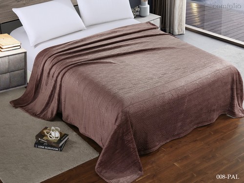 Плед 180/PAL-008 Ла ФорЕста 180х200 однотонный с тиснением микрофибра - АльВиТек